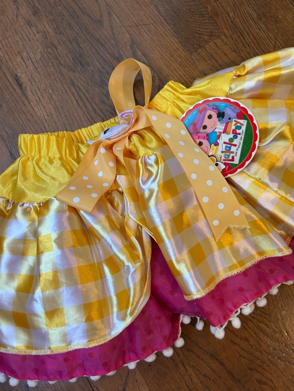 Lalaloopsy Tutu with Pink Trim and Polka Dot Ribbon